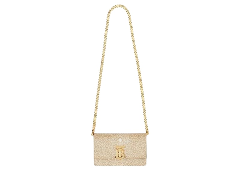 Burberry Jessie Stingray Print Shoulder Bag Gold