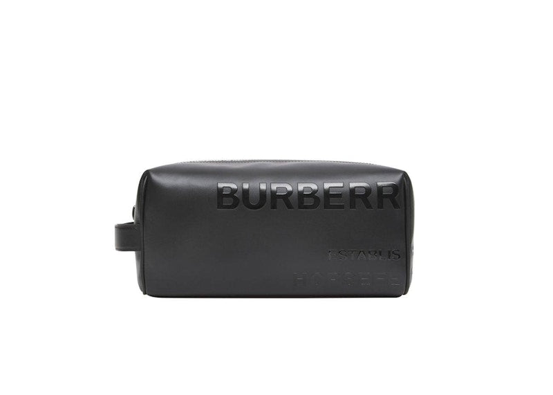 Burberry Leather Horseferry Toiletry Bag Black