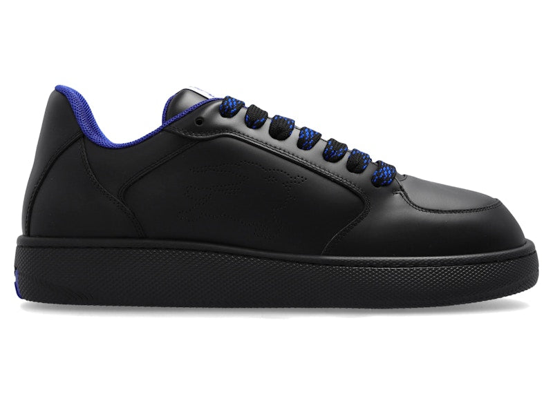 Burberry Leather Stock Sneaker Perforated Equestrian Knight Black