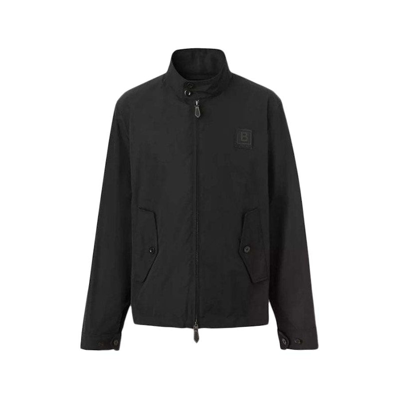 Burberry Letter Graphic Applique Harrington Jacket Black