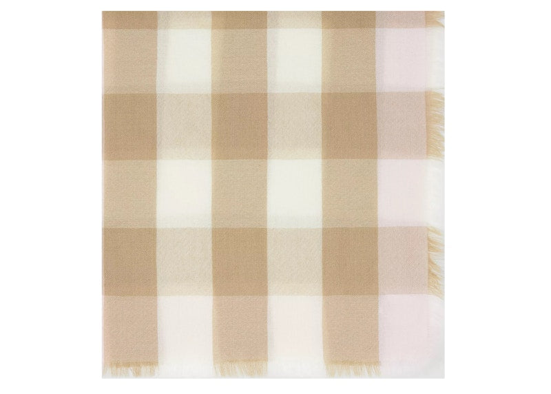Burberry Lightweight Check Cashmere Scarf Alabaster
