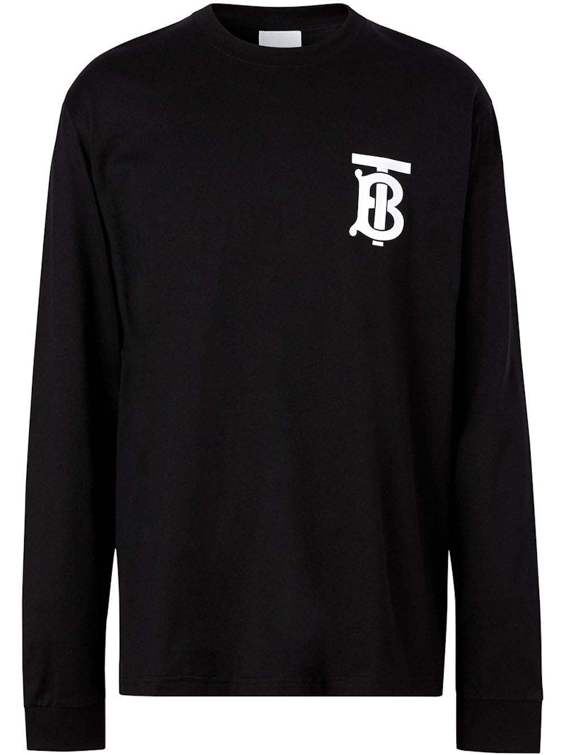 Burberry Logo Cotton Long Sleeve T-Shirt Black