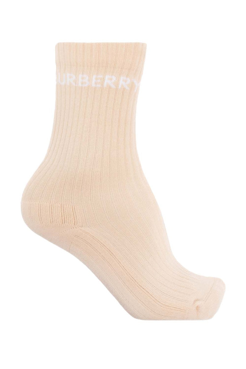 Burberry Logo Cotton Socks Peach