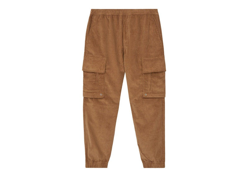 Burberry Logo Detail Corduroy Cargo Trousers Dark Camel
