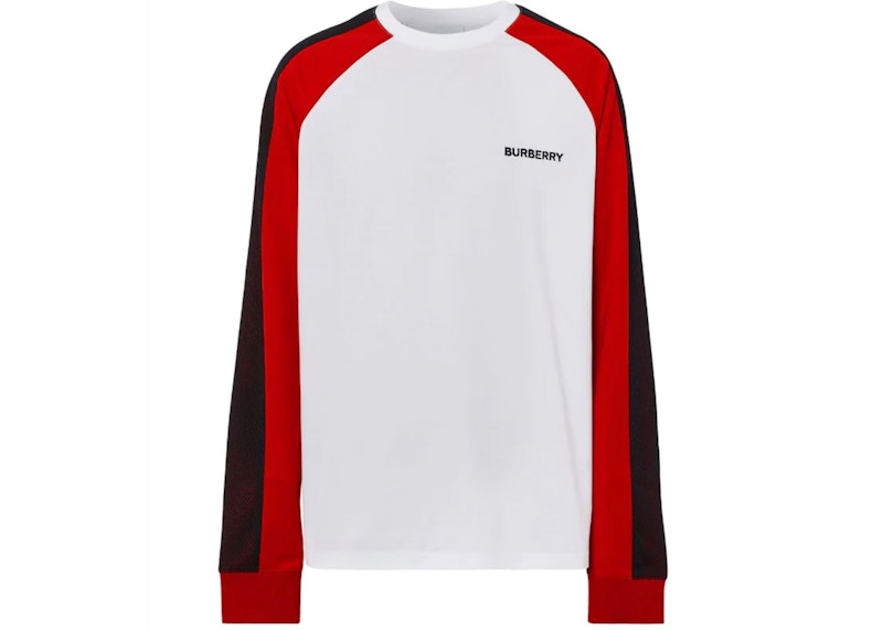 Burberry Logo-Embroidered Colour-Block Sweatshirt White/Red/Blue