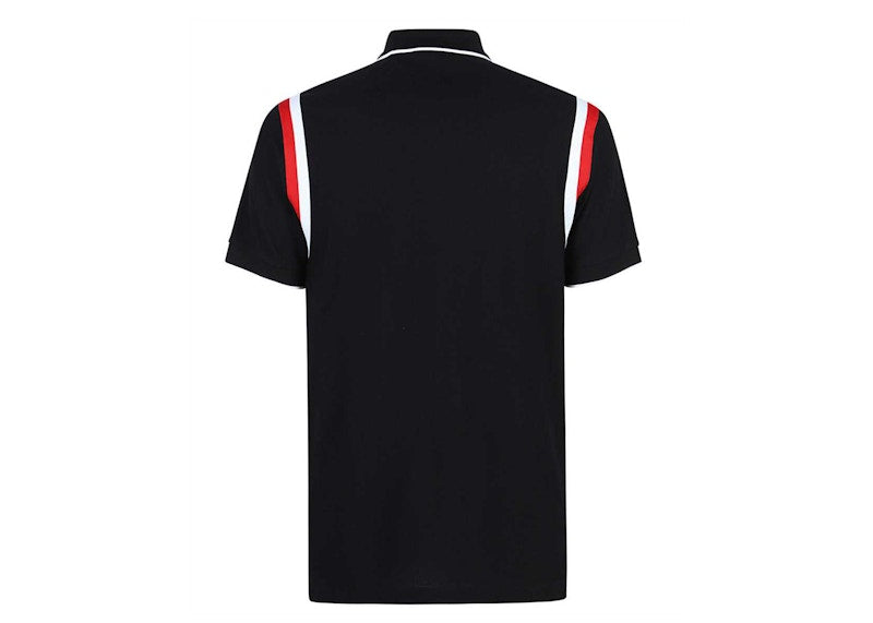 Burberry Logo Graphic Applique Cotton Polo Black
