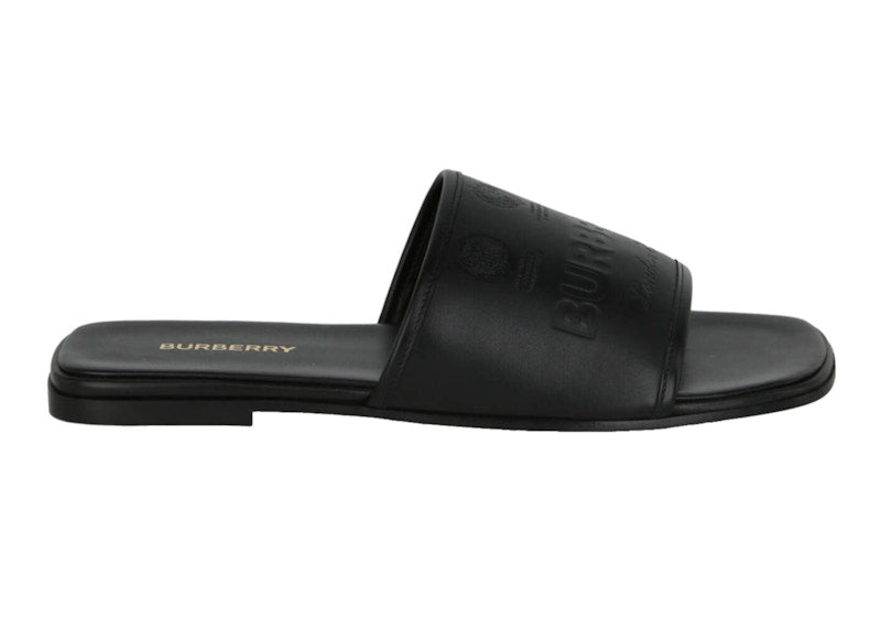 Burberry Logo Leather Sandal Black (Women's)