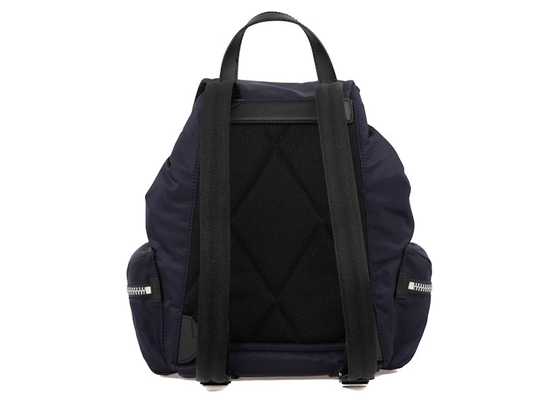 Burberry Logo Print Backpack Medium Navy Blue