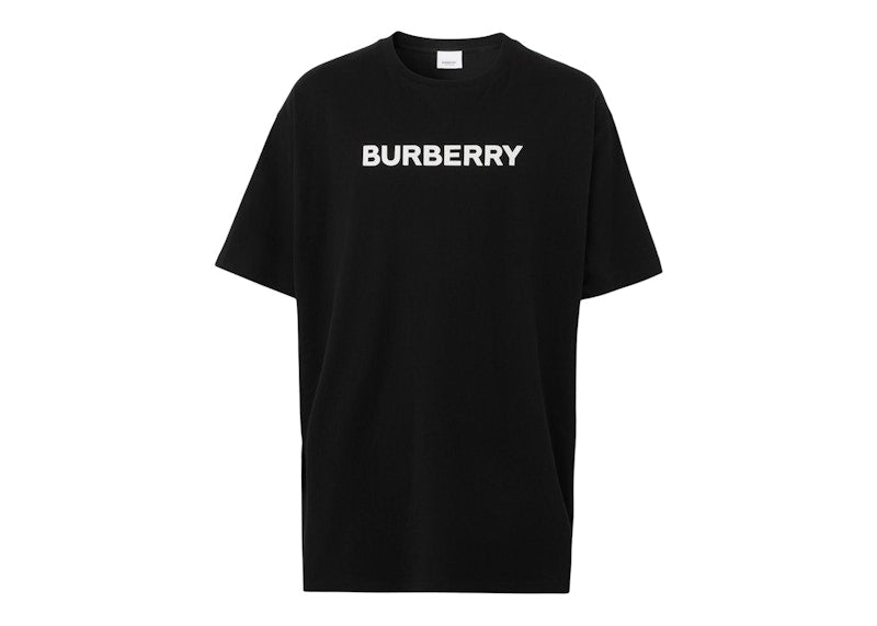 Burberry Logo Print Cotton Oversized T-shirt Black/White