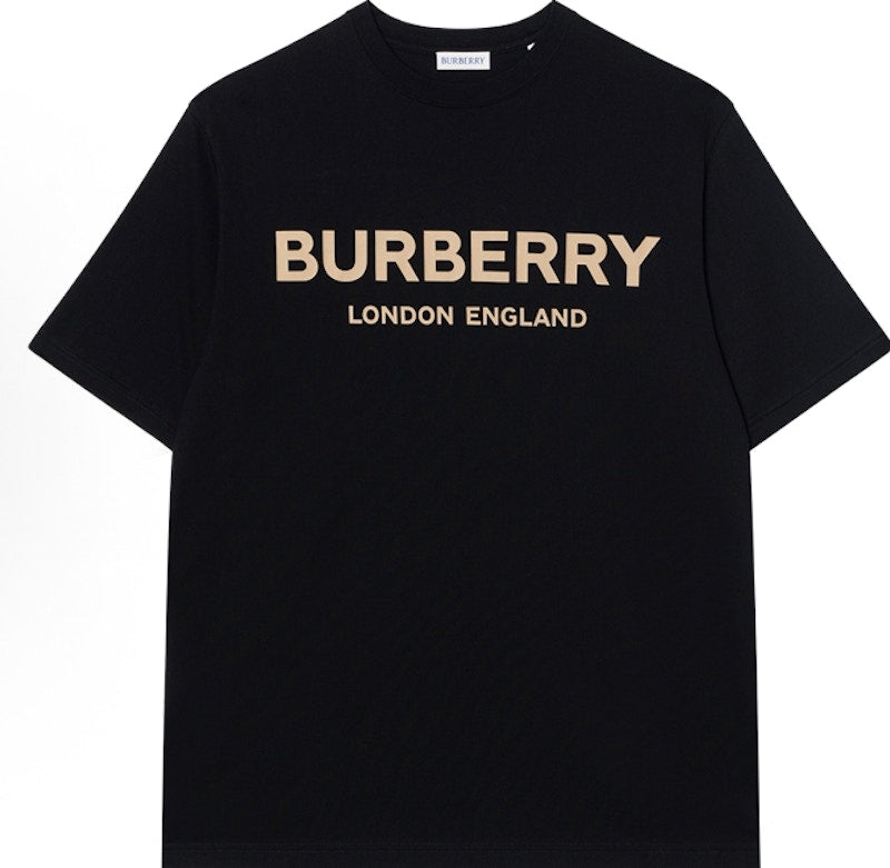 Burberry Logo Print Cotton T-shirt Black/Gold