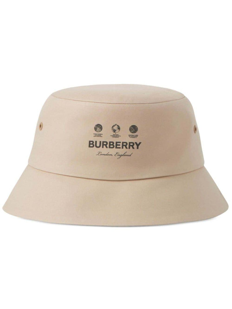 Burberry Logo Print Hat Sand Beige