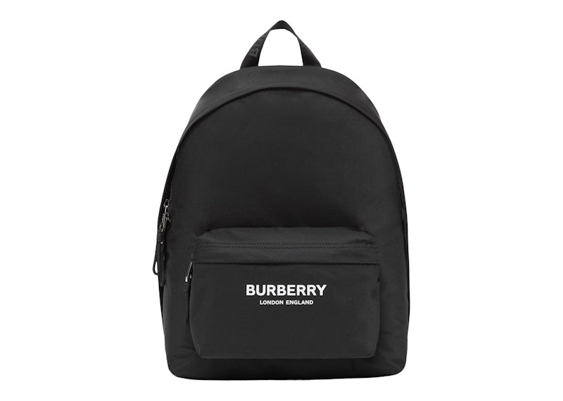 Burberry Logo Print Nylon Backpack Black