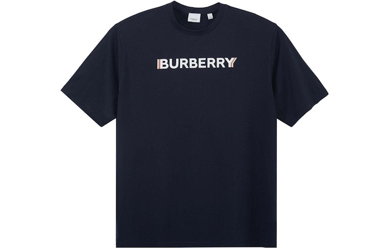 Burberry Logo Print T-shirt Blue