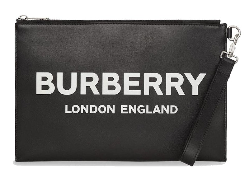 Burberry Logo Print Zip Pouch 6 Slot Black