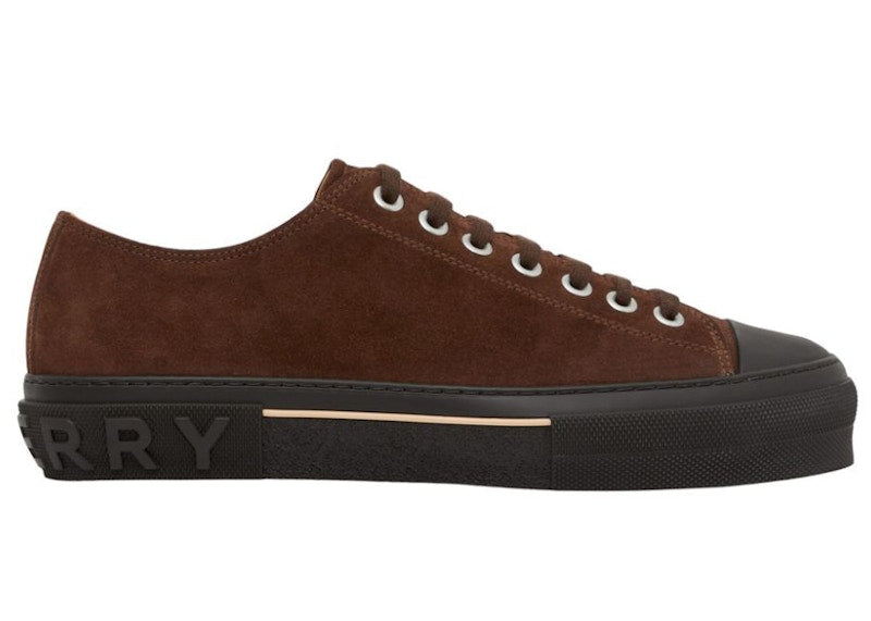 Burberry Logo-heel Suede Low-top Trainer Brown