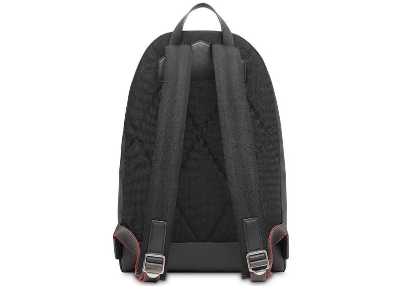 Burberry London Check and Leather Backpack Dark Charcoal