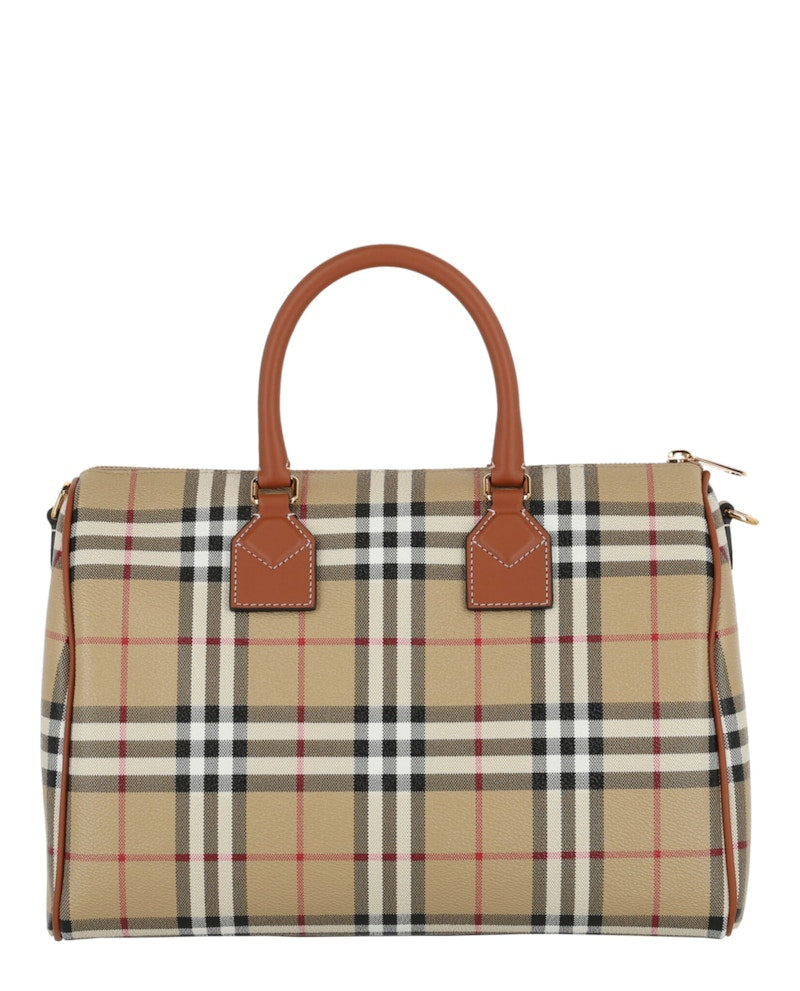 Burberry Medium Check Bowling Bag Vintage Check Briar Brown