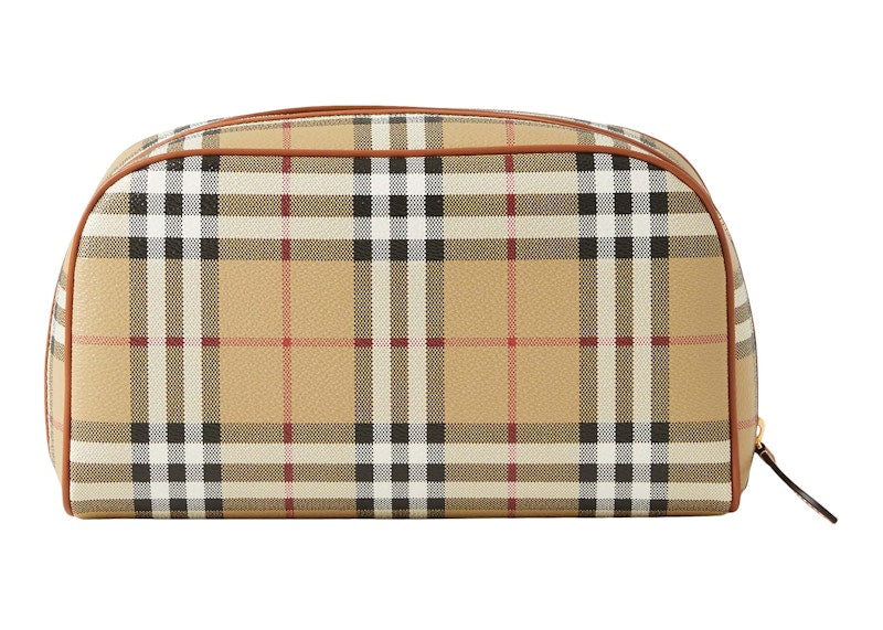 Burberry Medium Check Travel Pouch Archive Beige