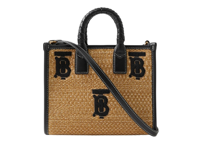 Burberry Mini Freya Tote Natural/Black