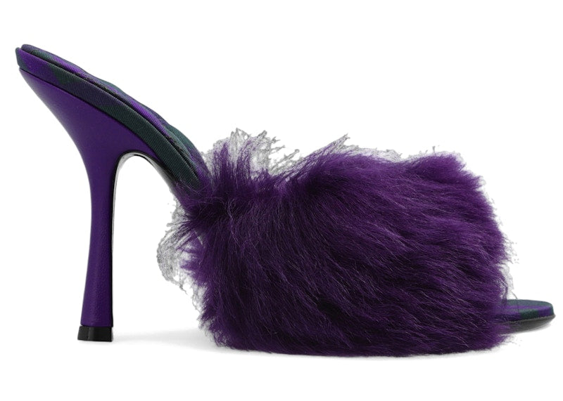 Burberry Minnie Shearling Slip-On Mules Purple (Women's)
