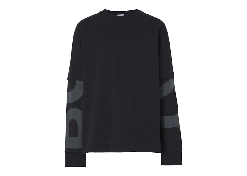 Burberry Mitchell Logo Print Cotton Sweatshirt Sweatshirt Black