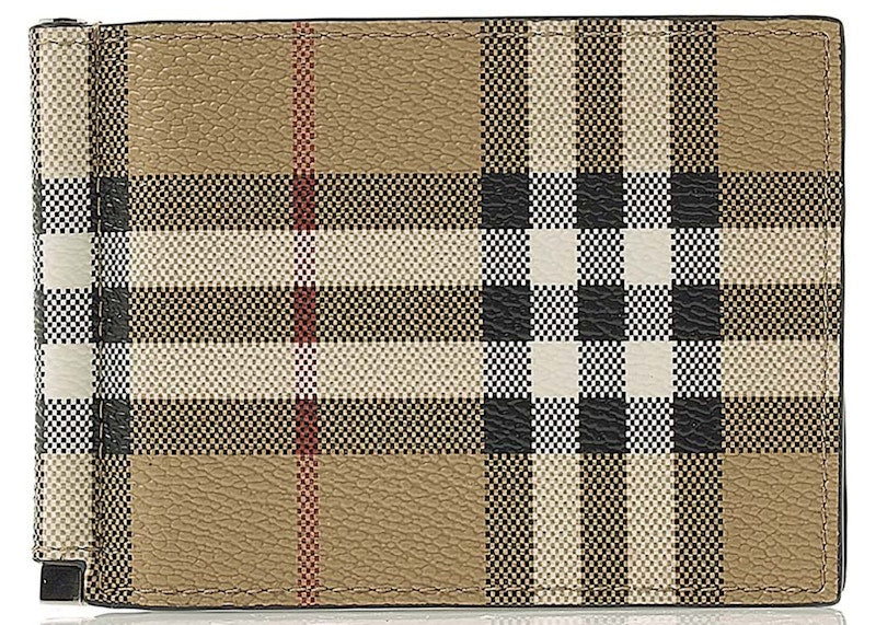 Burberry Money Clip (80698091) Wallet Check Beige