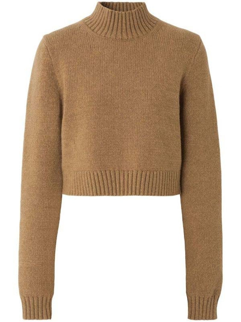 Burberry Monogram Cropped Jumper Camel