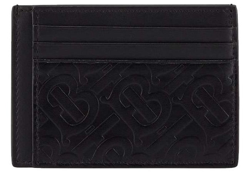 Burberry Monogram Leather Card Case 6 Slot Black