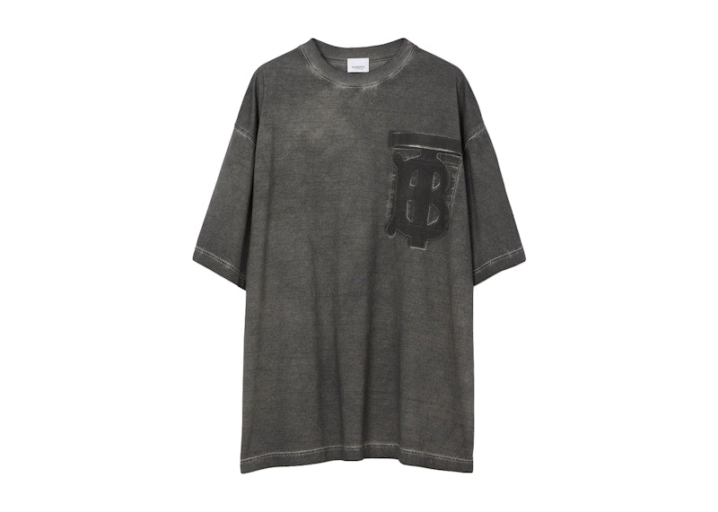Burberry Monogram Motif Cotton Oversized T-shirt Charcoal Grey