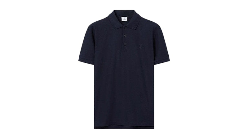 Burberry Monogram Motif Cotton Piqué Polo Shirt Blue