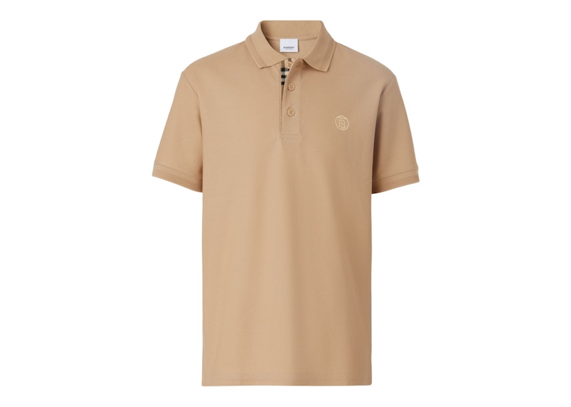 Burberry Monogram Motif Cotton Pique Polo Soft Fawn/Archive Beige