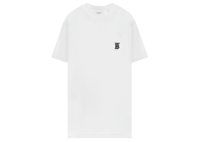 Burberry Monogram Motif Embroidered T-shirt White