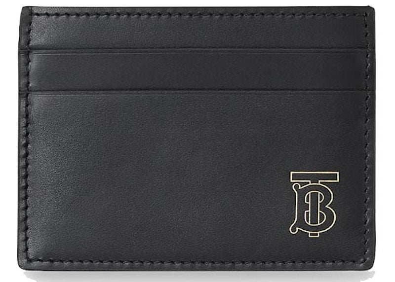 Burberry Monogram Motif Leather Card Case 4 Slot Black