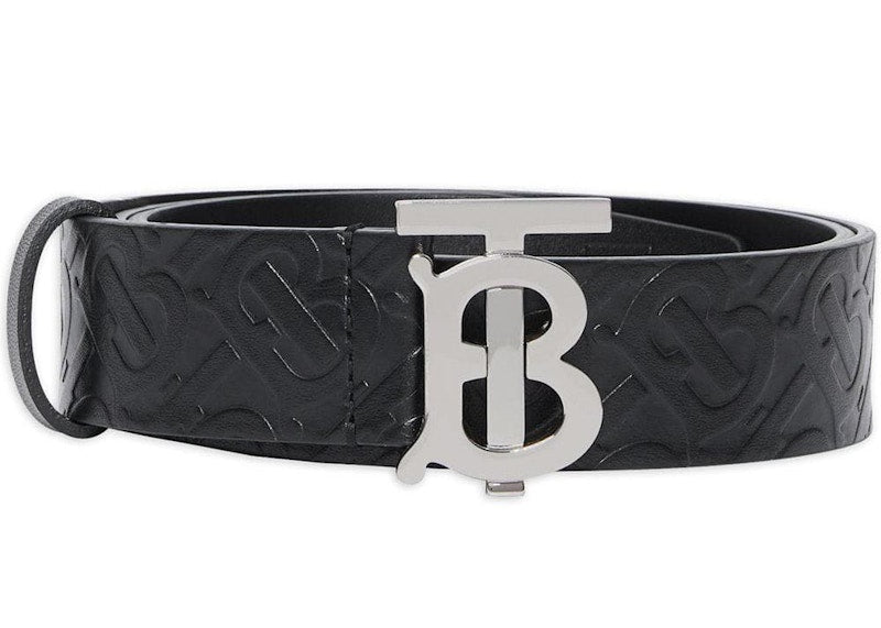 Burberry Monogram Motif Monogram Leather Belt 1.4 Width Black