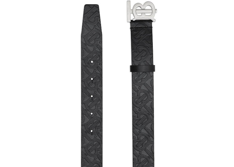 Burberry Monogram Motif Monogram Leather Belt 1.4 Width Black
