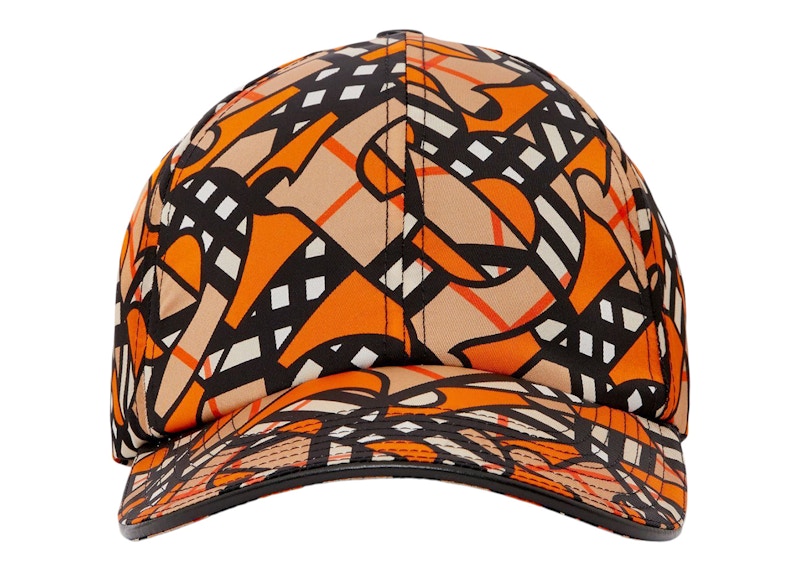 Burberry Monogram Print Baseball Cap Orange