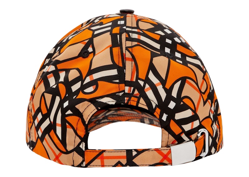 Burberry Monogram Print Baseball Cap Orange