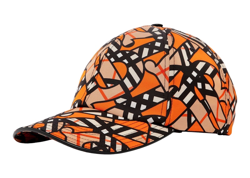 Burberry Monogram Print Baseball Cap Orange