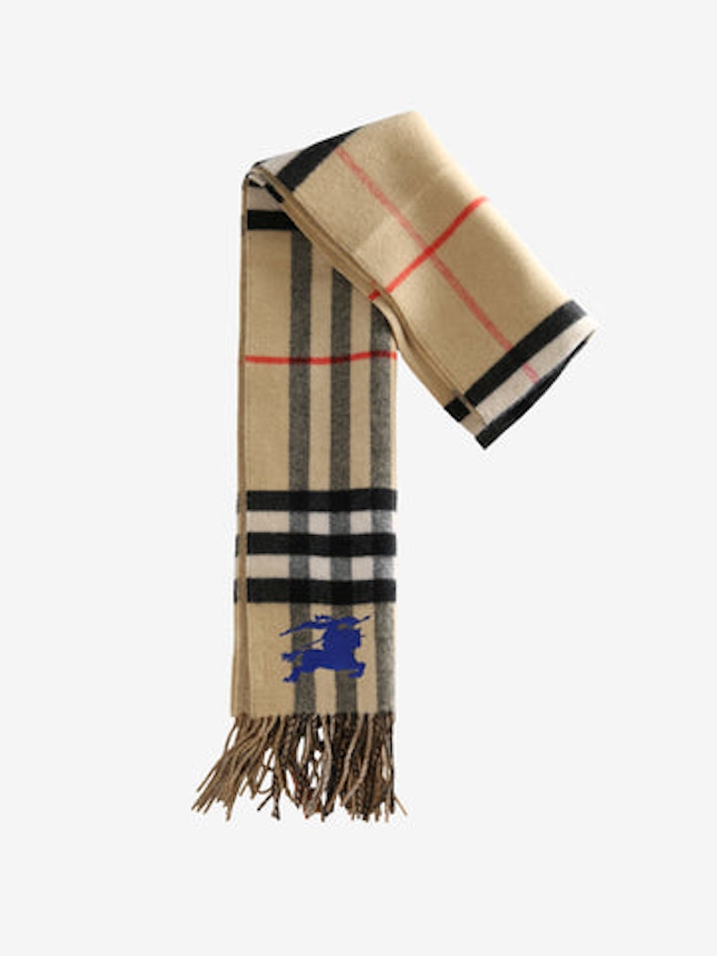 Burberry Mu Ekd To Gc Jacquard Scarf Check Blue