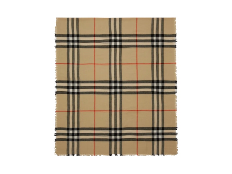Burberry Mu Gcightweight Wool Scarf Sand