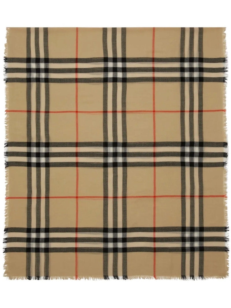 Burberry Mu Gcightweight Wool Scarf Sand