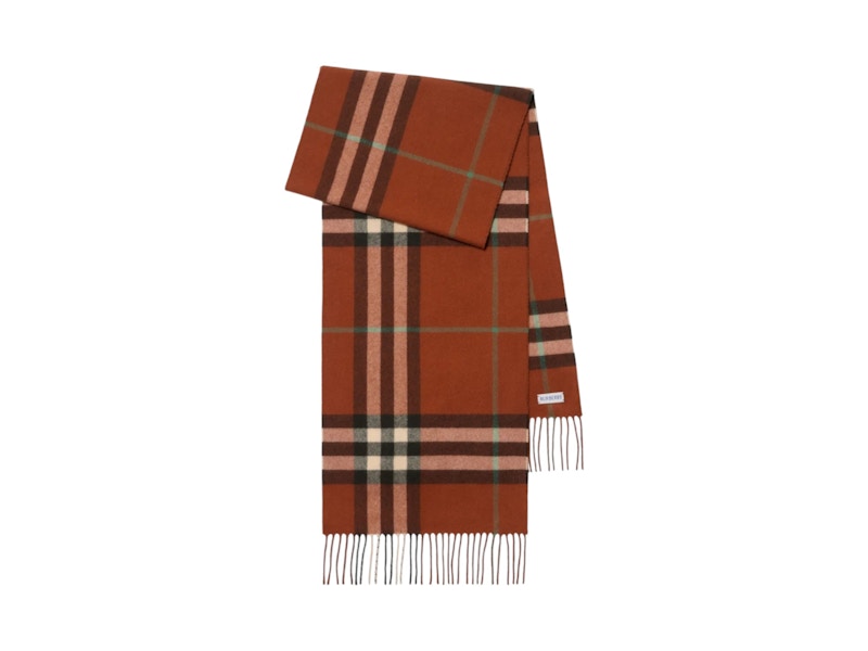 Burberry Mu Giant Chk Scarf Brick Orange