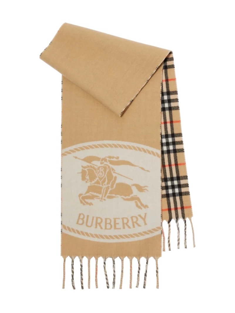 Burberry Mu Knight St To Chck Scarf Check Sand