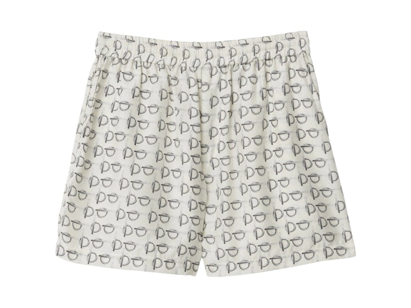 Burberry Mulberry Silk Boxer Shorts Silver/White