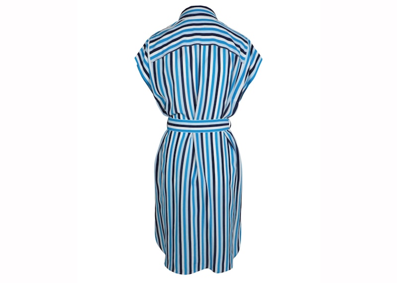 Burberry Nella Striped Shirt Dress Blue