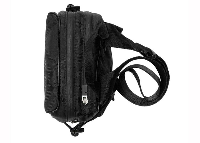 Burberry Nylon Check Jacquard Tile Shoulder Bag Black