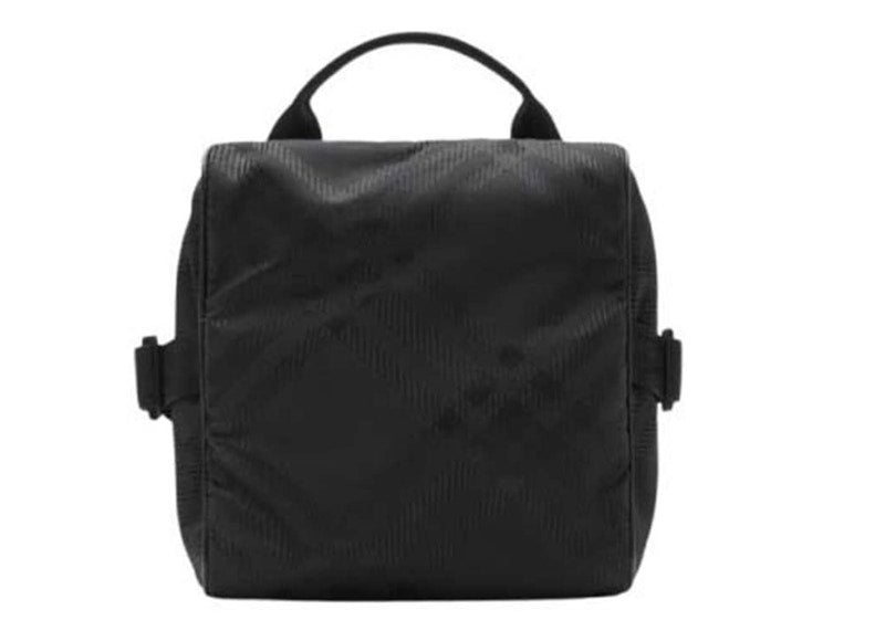 Burberry Nylon Check Jacquard Tile Shoulder Bag Black