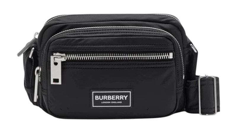 Burberry Nylon Zipper Crossbody Bag Black