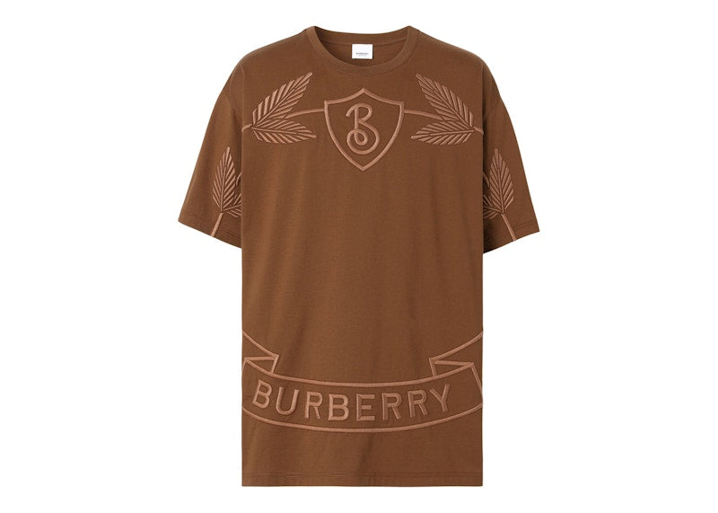 Burberry Oak Leaf Crest Cotton Tee Dark Birch Brown