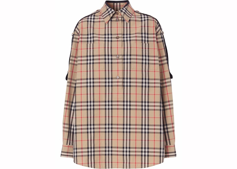 Burberry Oversized Check Shirt Beige